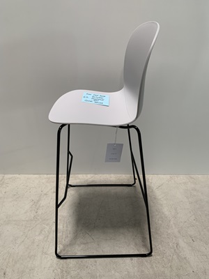 67 Noor Sted base Barhocker, Sitz Kunststoff grau, Armlehnen: ohne, Gestellfarbe: schwarz, Spuren: neuwertig