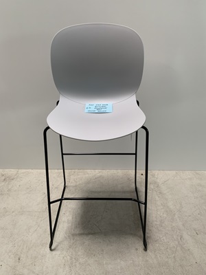 67 Noor Sted base Barhocker, Sitz Kunststoff grau, Armlehnen: ohne, Gestellfarbe: schwarz, Spuren: neuwertig