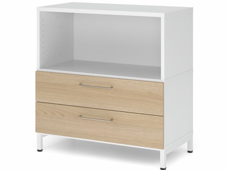 FlexWall mit Metallfüssen, 2 Schubladen, Offenes Regal