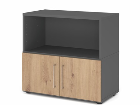 FlexWall Grundelement 2Ordnerhöhen mit 2 Türen unten.