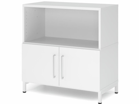 FlexWall Schrank 2OH , Regalfach offen, Türen, Metallsockel