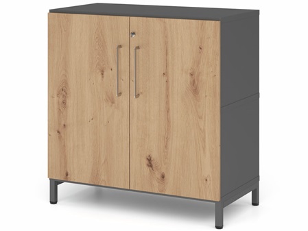 FlexWall Grundregal mit Tür 2OH Metallfüsse