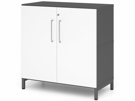 FlexWall Grundregal mit Tür 2OH Metallfüsse