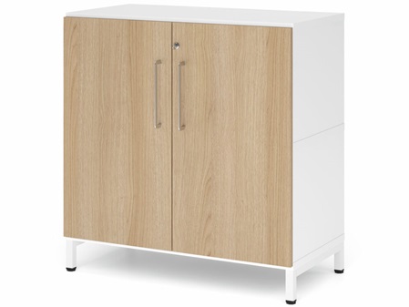 FlexWall Grundregal mit Tür 2OH Metallfüsse