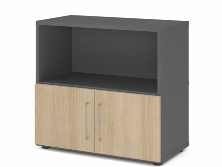 FlexWall Grundelement 2Ordnerhöhen mit 2 Türen unten.