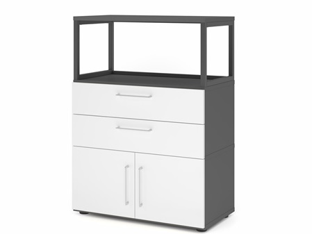 FlexWall 3OH mit Vitrine Schubladen und Türen