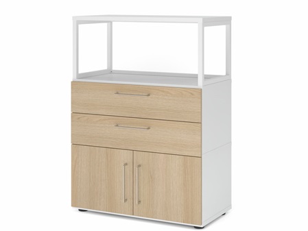 FlexWall 3OH mit Vitrine Schubladen und Türen