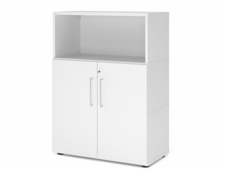 FlexWall Schrank 3OH offenes Regalfach, 2 Türen, Kunsstoffgleiter