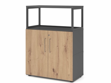 FlexWall Schrank, 3OH, Vitrine, Türen, Kunststoffgleiter