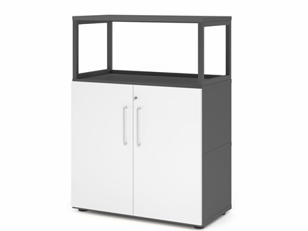 FlexWall Schrank, 3OH, Vitrine, Türen, Kunststoffgleiter