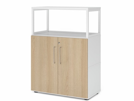 FlexWall Schrank, 3OH, Vitrine, Türen, Kunststoffgleiter